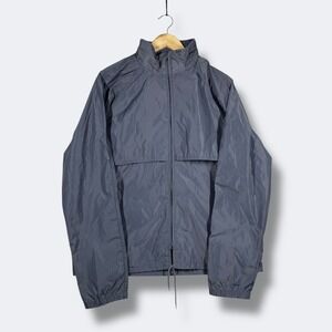 Vintage Eddie Bauer Lightweight Full Zip Windbreaker Men L Nylon Dark Gray Retro